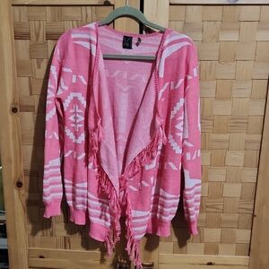 t/o Pink and White Patterned Women's Cardigan